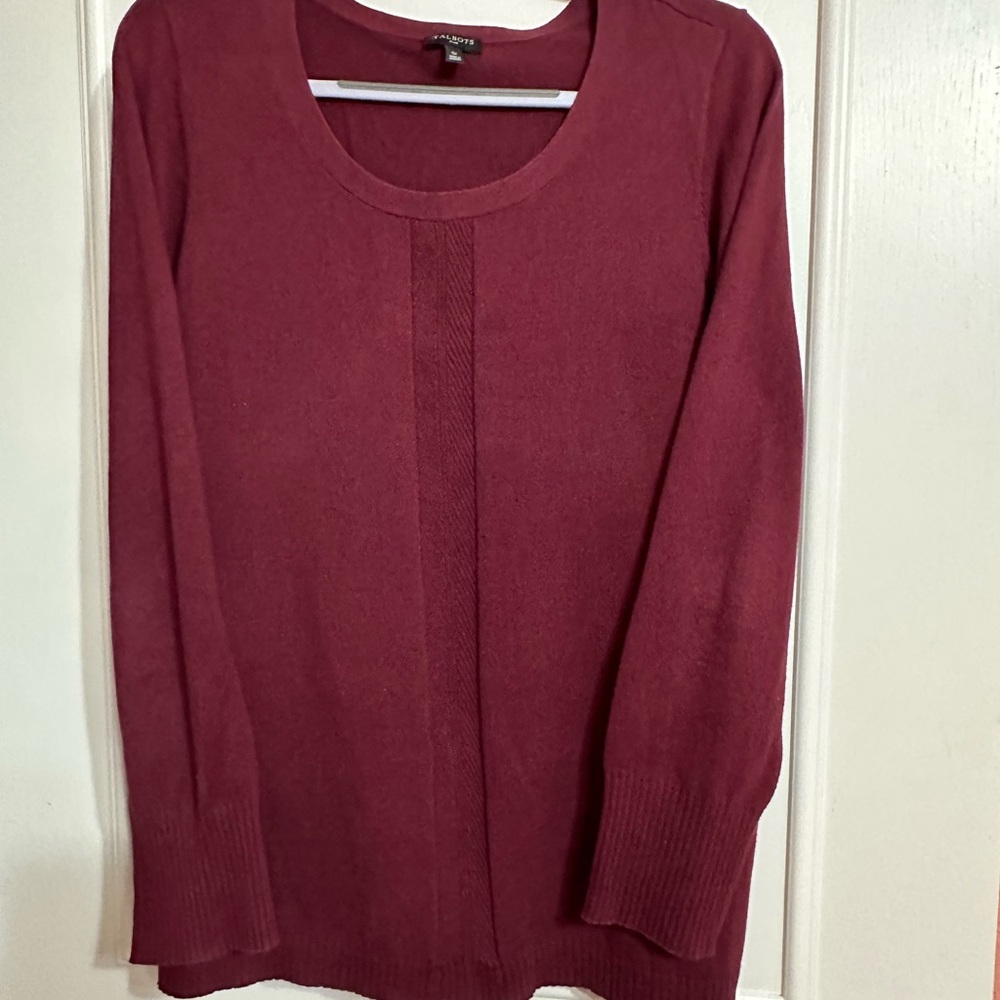 Pretty Burgundy Long Sleeve Sweater by Talbots. Size 1X